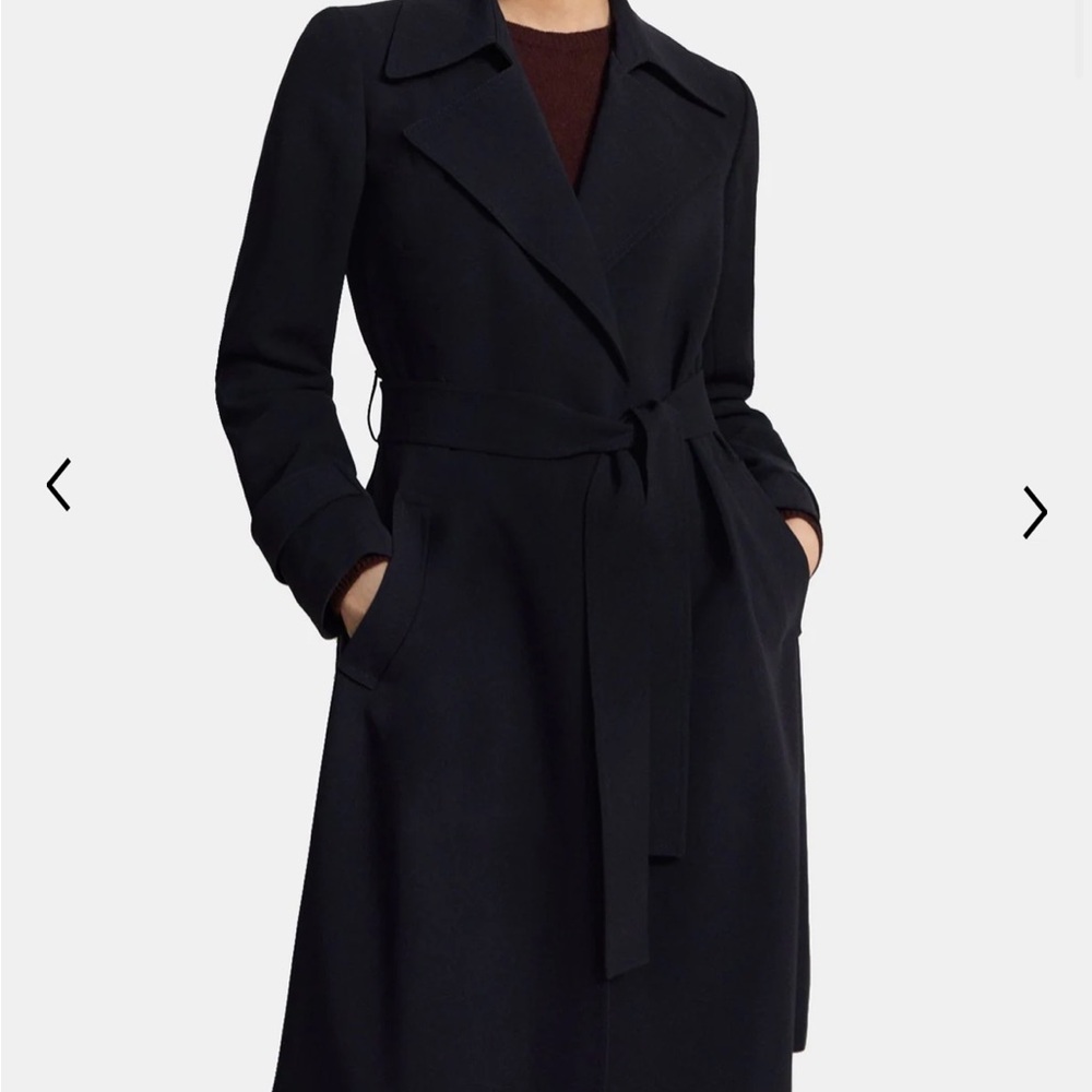 THEORY OUTLET deep navy trench coat
